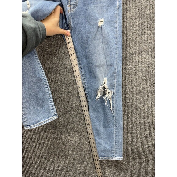Levis Wedgie Skinny Jeans Womens 29 Blue Button Fly High Rise Denim Distressed - Picture 10 of 12